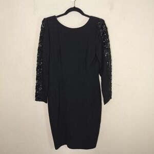 Morton Myles Vintage Dress Lace Sequin Sleeves Party Cocktail